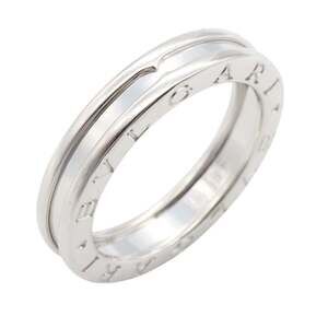 BVLGARI B-zero1 Ring, Single Band, 18K White Gold, Men's and Women's, Silver